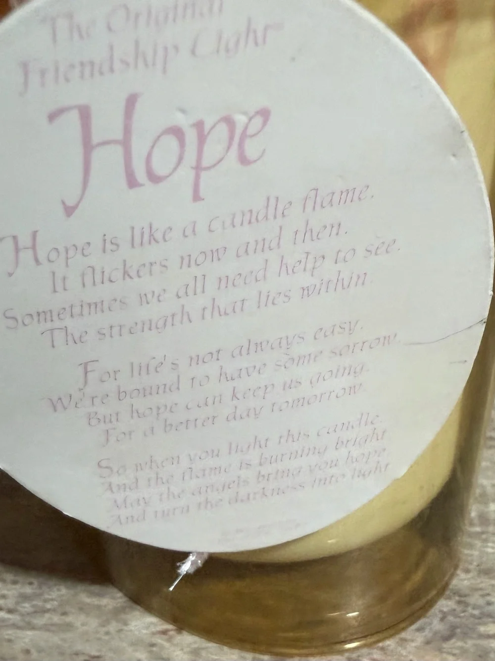 NWT Wax Accessories Pink Ribbon Decorative Candle for Cancer Awareness